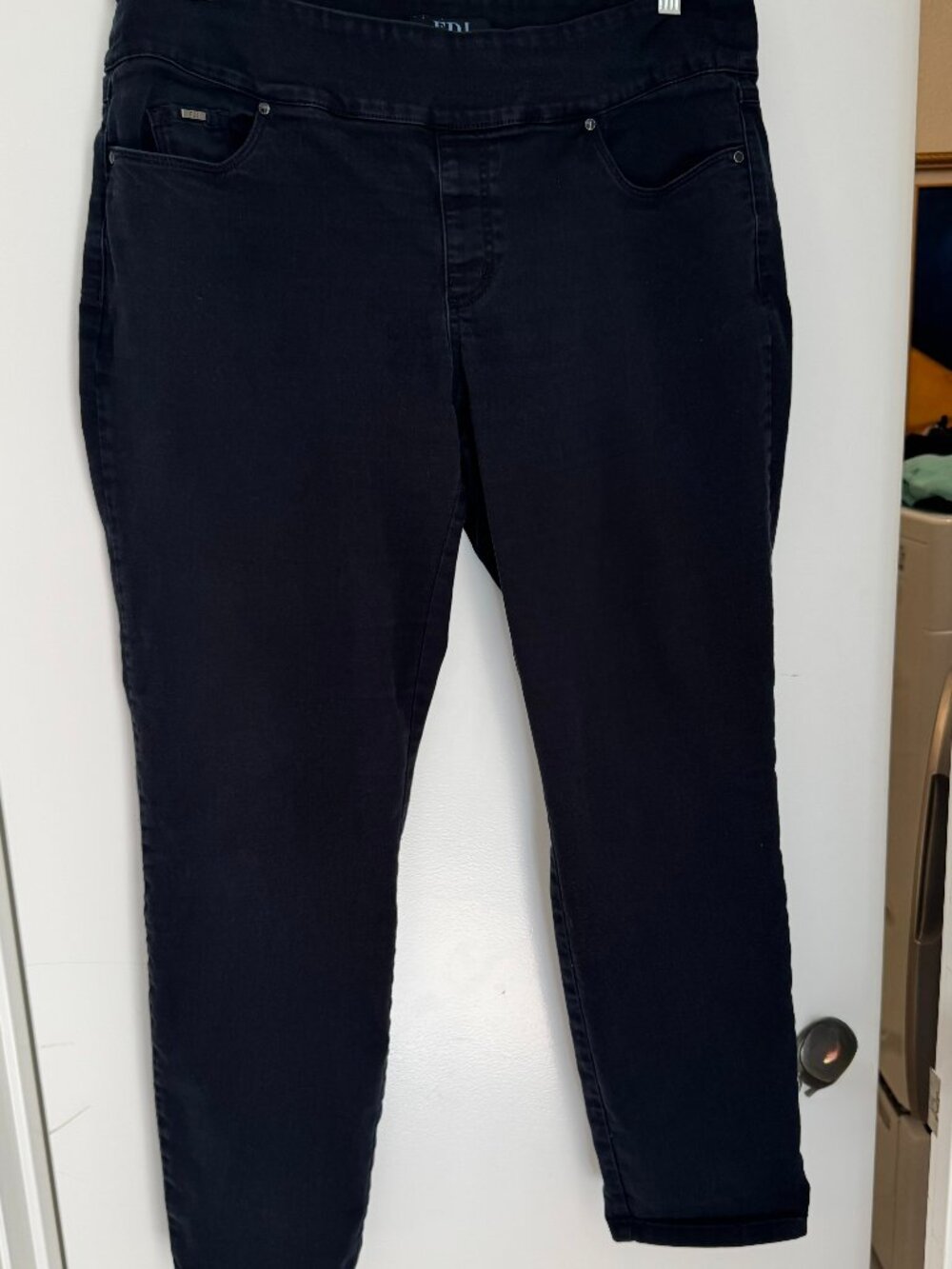 French Dressing Black Denim Pull on Jeans, size 16